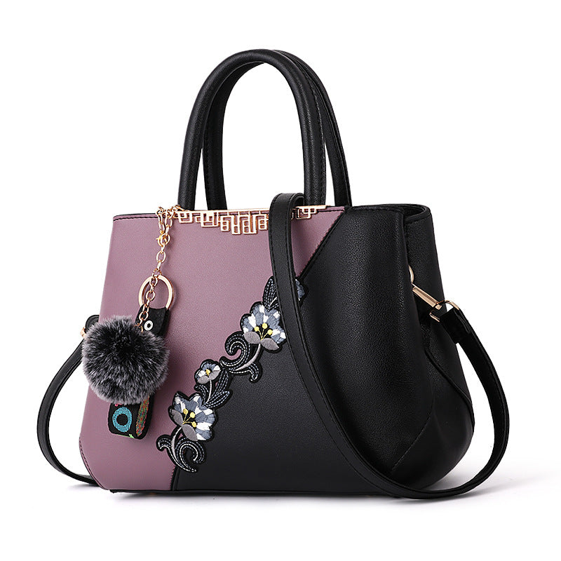 Contrasting color ladies bag handbag