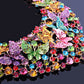 Handmade Polychrome Butterfly Crystal Necklace Earrings Luxury Luxury Diamond Jewelry Set For The Middle East And Africa - KKscollecation