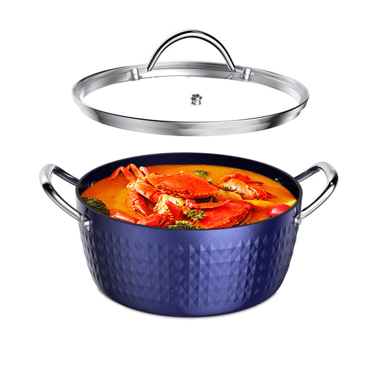 Casserole Dish, Induction Saucepan with Lid, 24cm/ 2.2L Stock Pots Non Stick Saucepan, Aluminum Ceramic Coating Cooking Pot - PFOA Free, Suitable for All Hobs Types,  Amazon Banned - KKscollecation