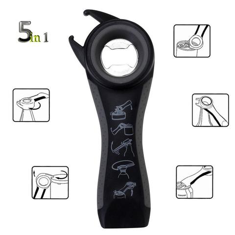 5 in 1 Creative Multifunction Stainless Steel Can Opener Beer Bottle Opener - Krosscanada