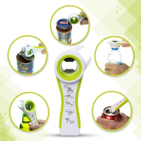 5 in 1 Creative Multifunction Stainless Steel Can Opener Beer Bottle Opener - Krosscanada