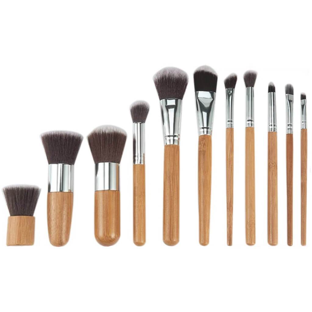 Bamboo Handle Makeup Brush Bamboo Pole Makeup Brushes Suit Bamboo Pole With Sack Top Quality - KKscollecation