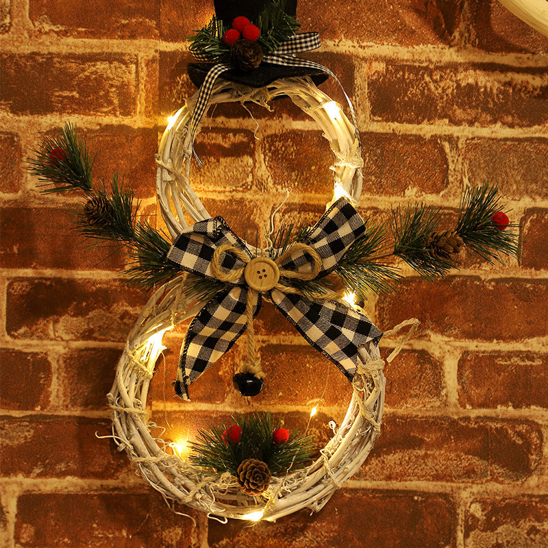 Christmas wreath pendant LED lights garland - KKscollecation