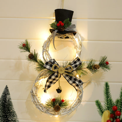 Christmas wreath pendant LED lights garland - KKscollecation