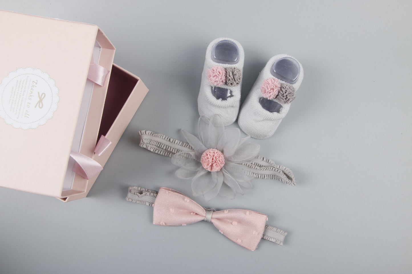 New baby hair accessories socks and shoes set box - KKscollecation