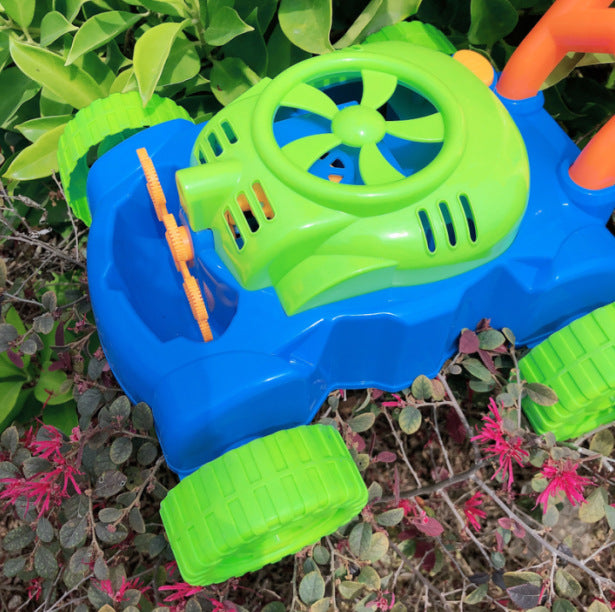 Plastic Hand Push Bubble Machine Electric Blowing Bubble Parent-child Outdoor Children's Tank Car Toy Summer - KKscollecation