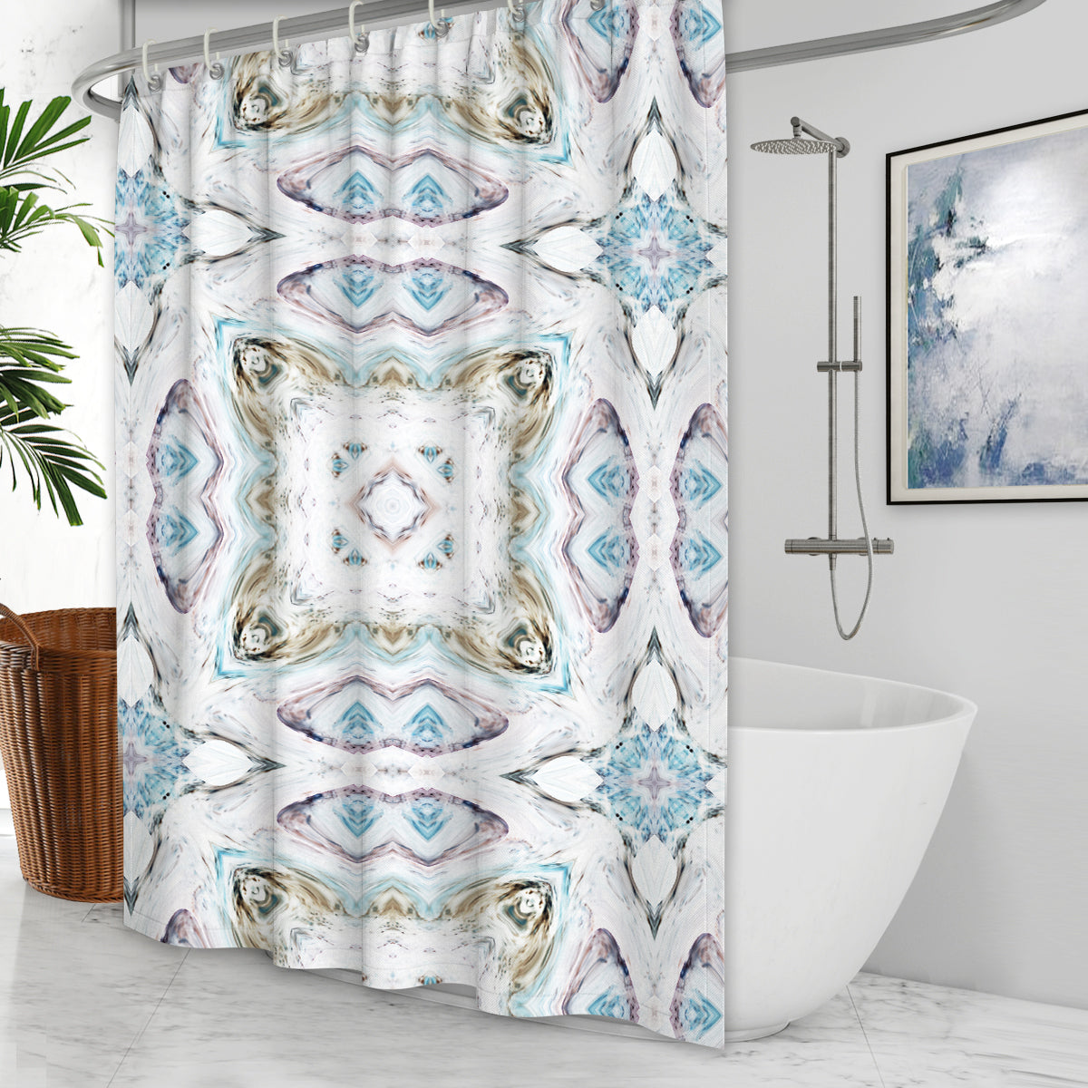 Waterproof Shower Curtain Cross-border Amazon Polyester Toilet Shower Curtain - KKscollecation