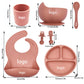 Baby Cutlery Set Silicone Bib Silicone Cup Spoon - KKscollecation