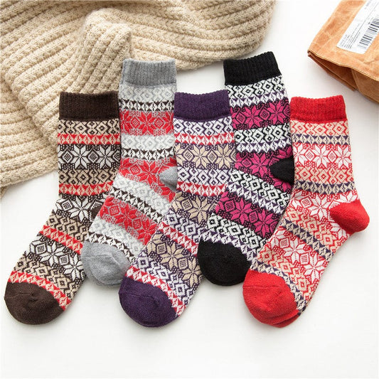 5Pairs Snow star anise stockings - Krosscanada