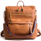 New retro backpack college wind casual bag large capacity soft leather backpack