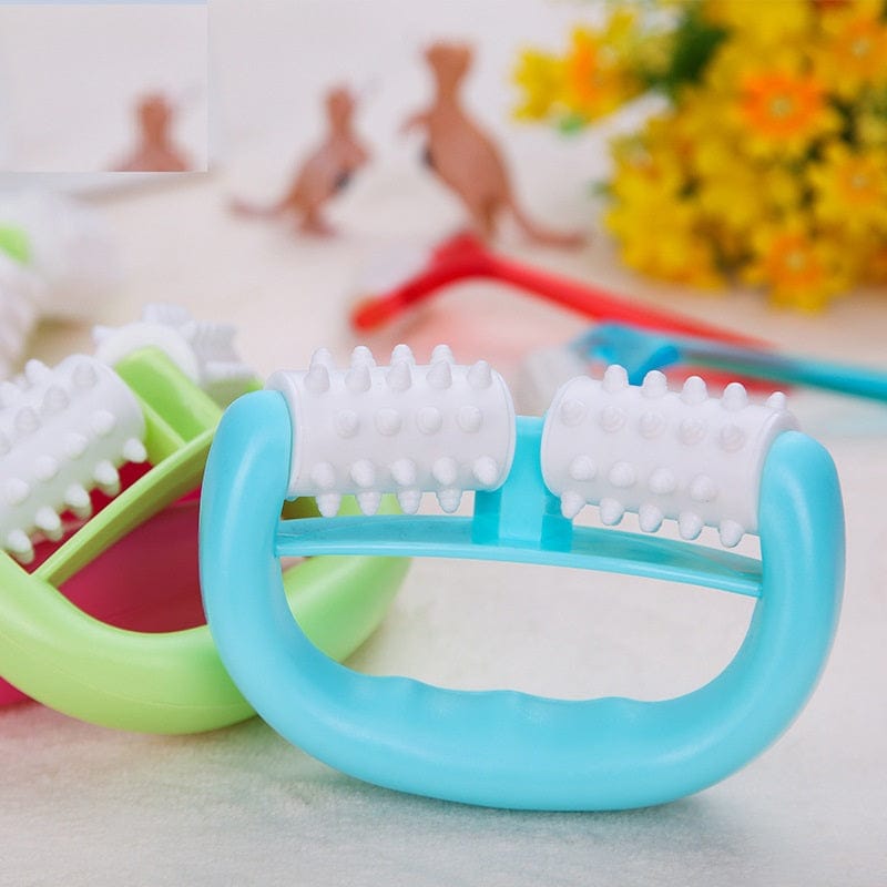Plastic Massager Plastic Manual Roller Massager Double Wheel Massager Round Hand Massager - KKscollecation