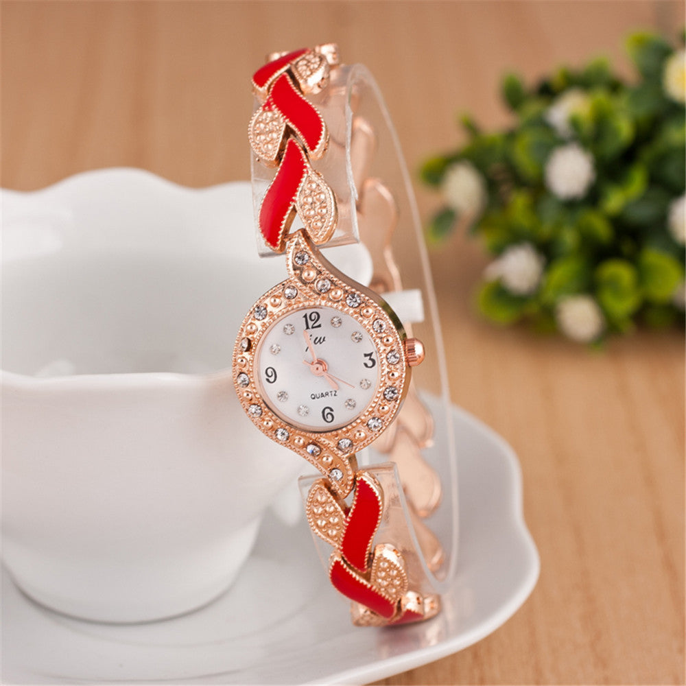 Leaf bracelet quartz wrist watch - KKscollecation