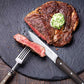 6Pcs Steak Knife Set Serrated Stainless Steel Utility with Wooden Handle for Home Dining Restaurant - Krosscanada
