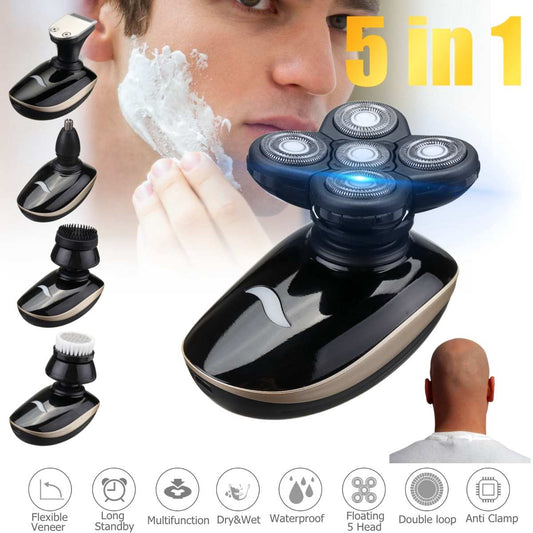 5 In 1 4D Rechargeable Bald Head Electric Shaver - KKscollecation