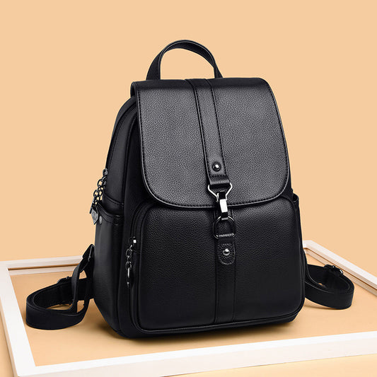 Sheepskin backpack soft leather backpack - KKscollecation