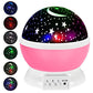 Kids Star Night Light, 360-Degree Rotating Star Projector, 4 LEDs 8 Colors Changing Desk Lamp For Children Birthday. - KKscollecation