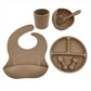 Baby Cutlery Set Silicone Bib Silicone Cup Spoon - KKscollecation