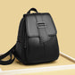 Fashion Soft Leather Backpack Belt Decoration Casual Bag