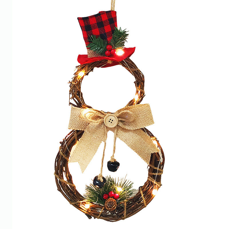 Christmas Ornaments LED Snowman Christmas Wreath Wreath - KKscollecation