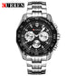 CURREN 8077 Men Quartz Watch Stainless Steel Strap Wristwatch Fashion Business Style relojes hombre - KKscollecation