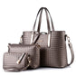 Lady bag spring 2021 European female bag leather braided composite bag three piece shoulder diagonal handbag