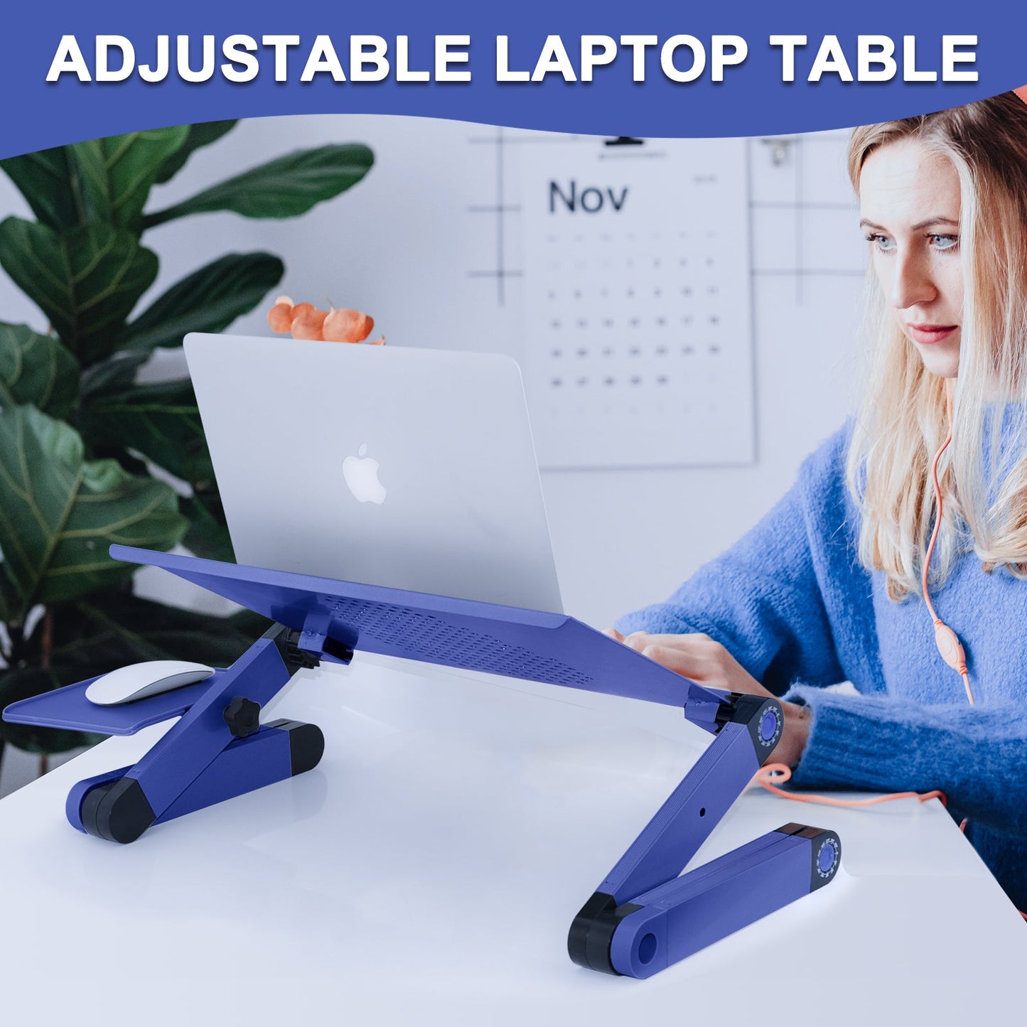 Adjustable Height Laptop Desk Laptop Stand for Bed Portable Lap Desk Foldable Table Workstation Notebook RiserErgonomic Computer Tray Reading Holder Bed Tray Standing Desk blue Amazon Banned - Krosscanada