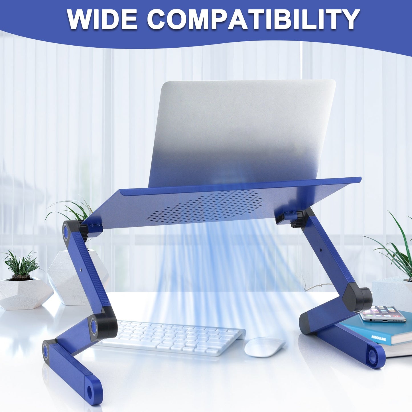 Adjustable Height Laptop Desk Laptop Stand for Bed Portable Lap Desk Foldable Table Workstation Notebook RiserErgonomic Computer Tray Reading Holder Bed Tray Standing Desk blue Amazon Banned - Krosscanada