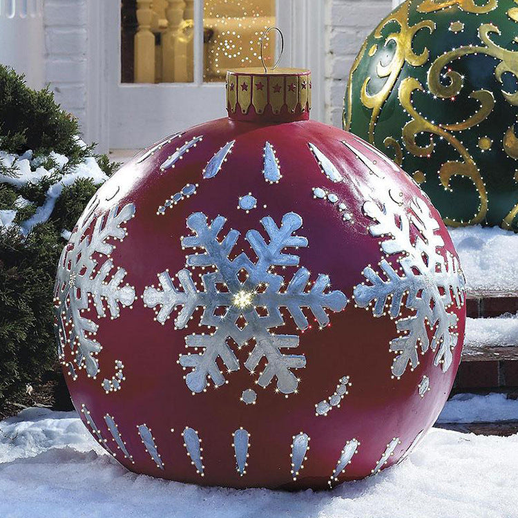 Christmas Ornament Ball Outdoor Pvc 60CM Inflatable Decorated Ball PVC Giant Big Large Balls Xmas Tree Decorations Toy Ball - KKscollecation