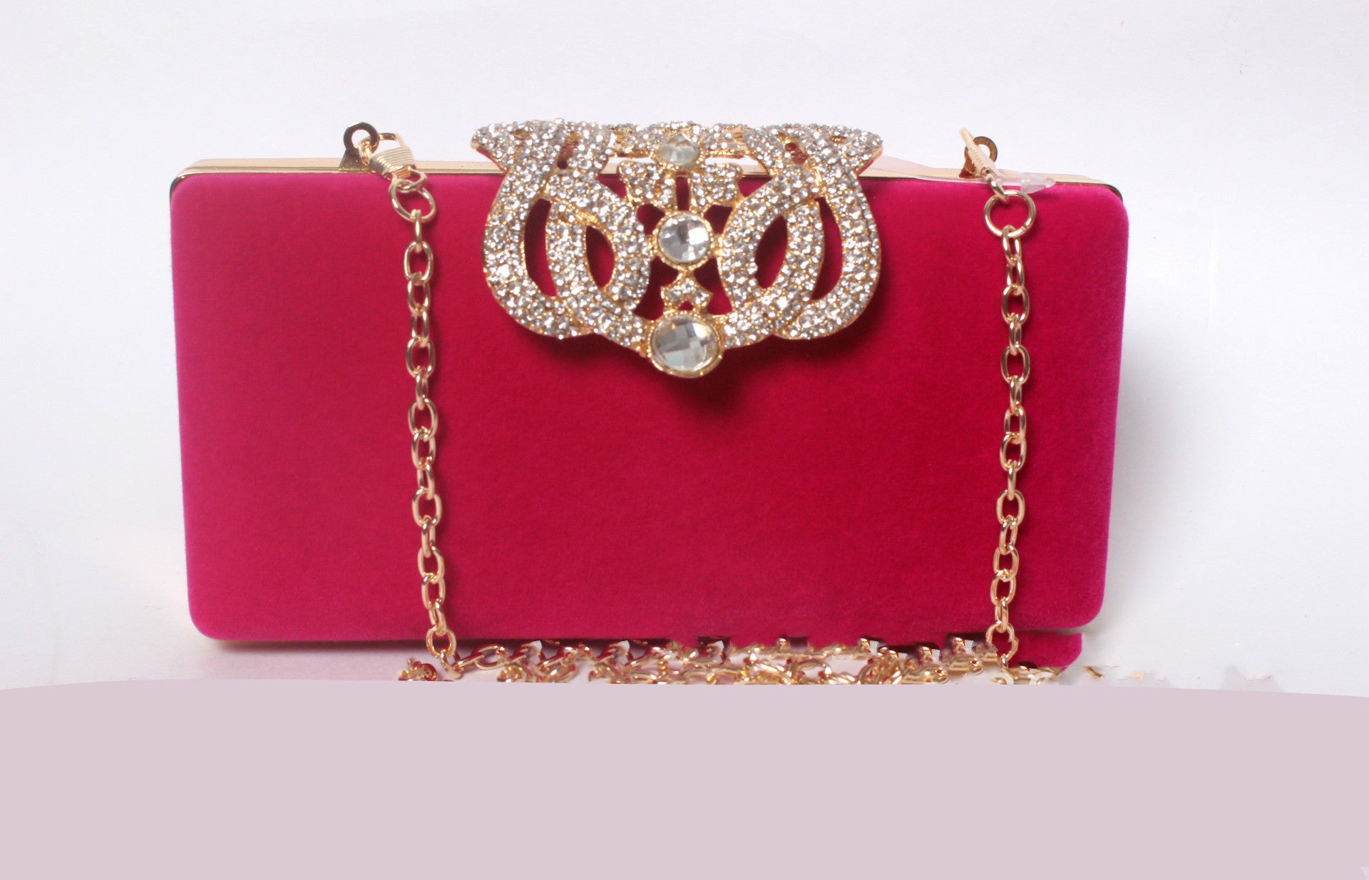 Rhinestone Crown Suede Ladies Bridal Bag - KKscollecation