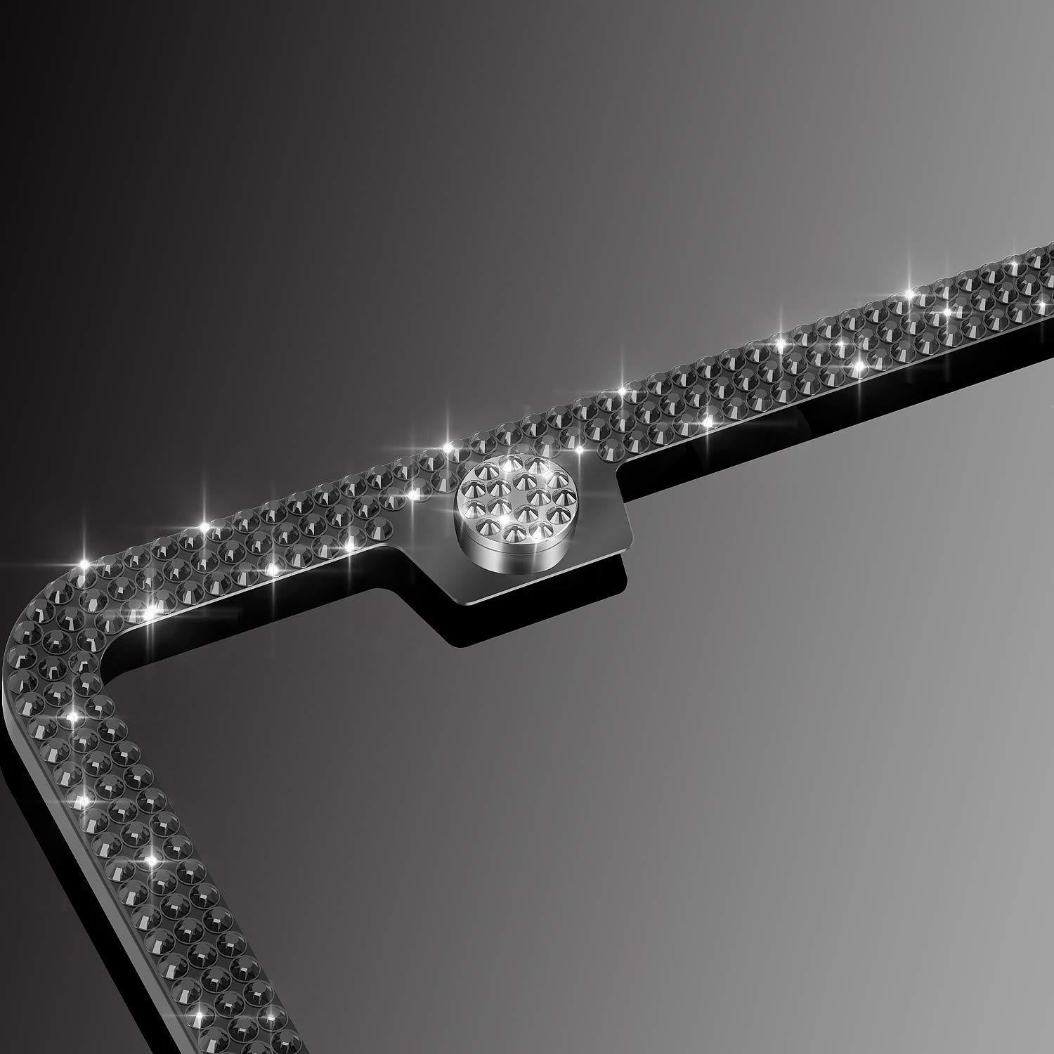 American Standard Diamond - studded Stainless Steel License Plate Frame - Krosscanada