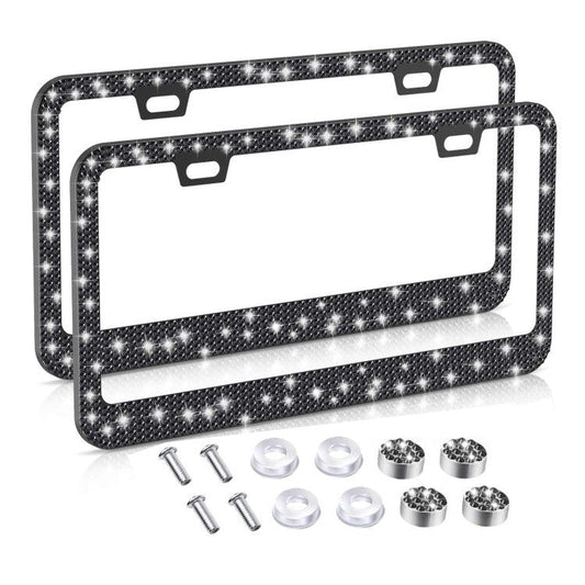 American Standard Diamond - studded Stainless Steel License Plate Frame - Krosscanada