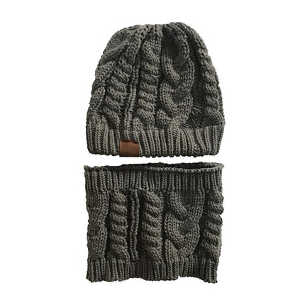 Autumn Winter Women's Hat Caps Knitted Warm ring Scarf Windproof Balaclava Multi Functional CC ponytail Hats Scarf Set For Women - Krosscanada