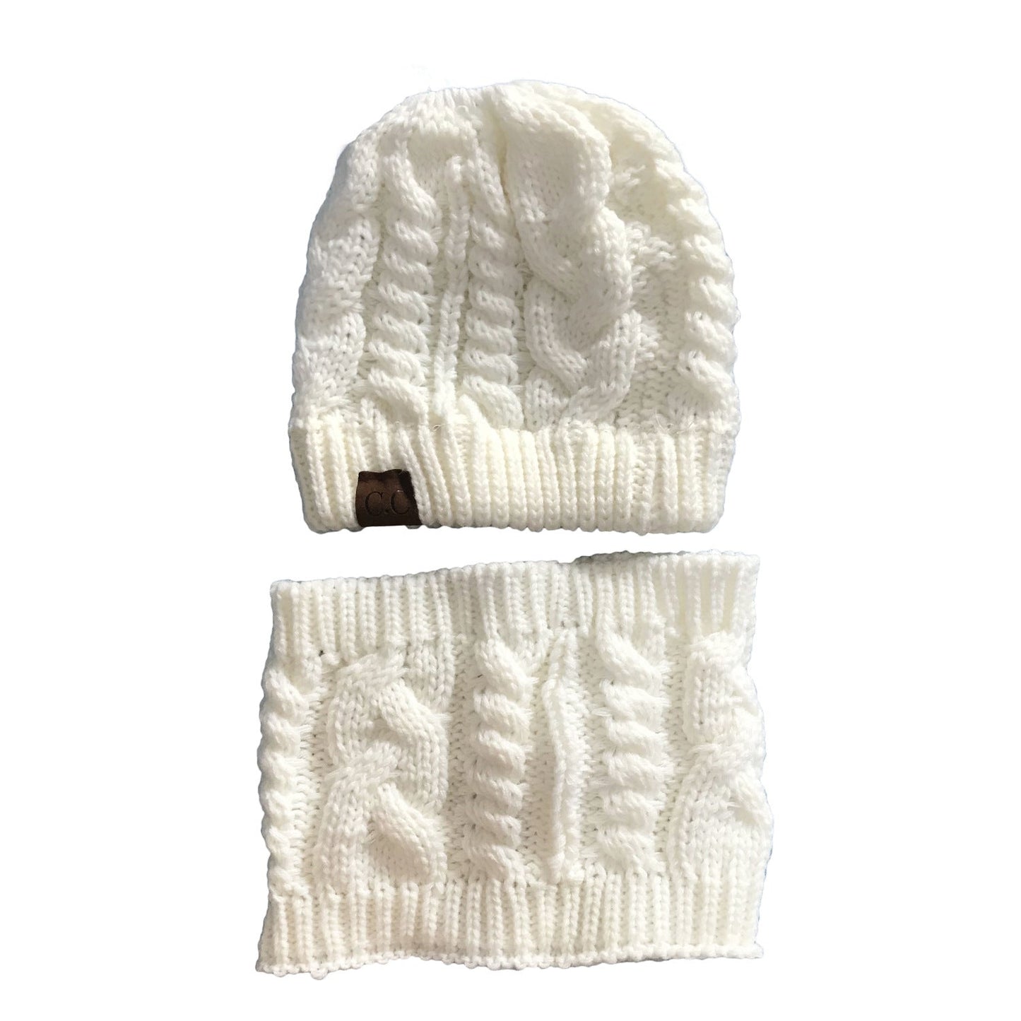 Autumn Winter Women's Hat Caps Knitted Warm ring Scarf Windproof Balaclava Multi Functional CC ponytail Hats Scarf Set For Women - Krosscanada