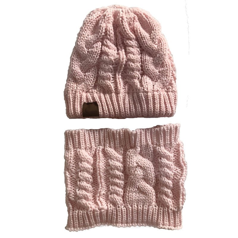 Autumn Winter Women's Hat Caps Knitted Warm ring Scarf Windproof Balaclava Multi Functional CC ponytail Hats Scarf Set For Women - Krosscanada