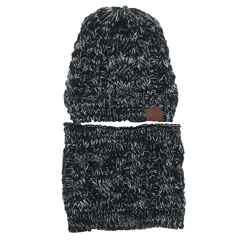 Autumn Winter Women's Hat Caps Knitted Warm ring Scarf Windproof Balaclava Multi Functional CC ponytail Hats Scarf Set For Women - Krosscanada