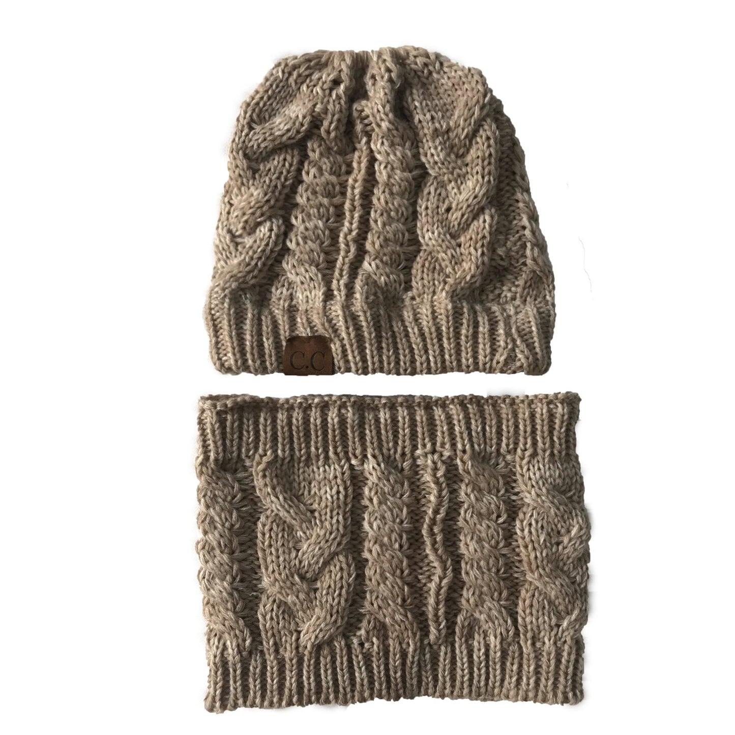 Autumn Winter Women's Hat Caps Knitted Warm ring Scarf Windproof Balaclava Multi Functional CC ponytail Hats Scarf Set For Women - Krosscanada