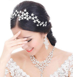 Bridal Crown Rhinestone Pearl Water Drop Hair Accessories Wedding Dress Ornaments - KKscollecation