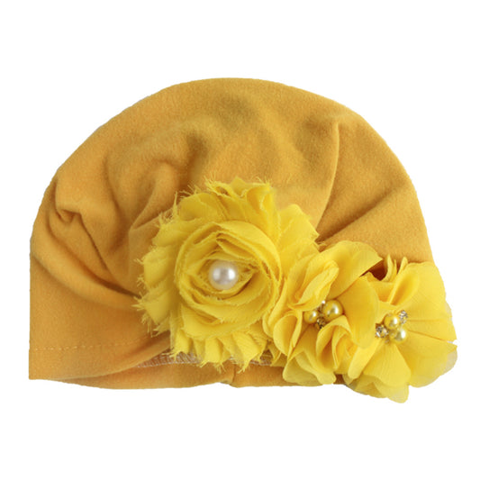 Baby Cotton Sun Flower Plus Four Flower Head Cap - KKscollecation