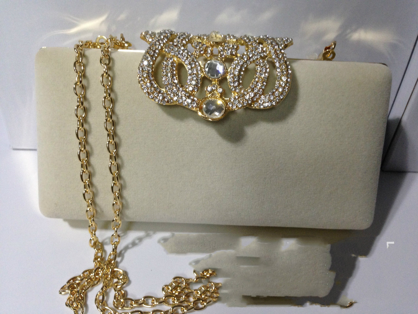 Rhinestone Crown Suede Ladies Bridal Bag - KKscollecation