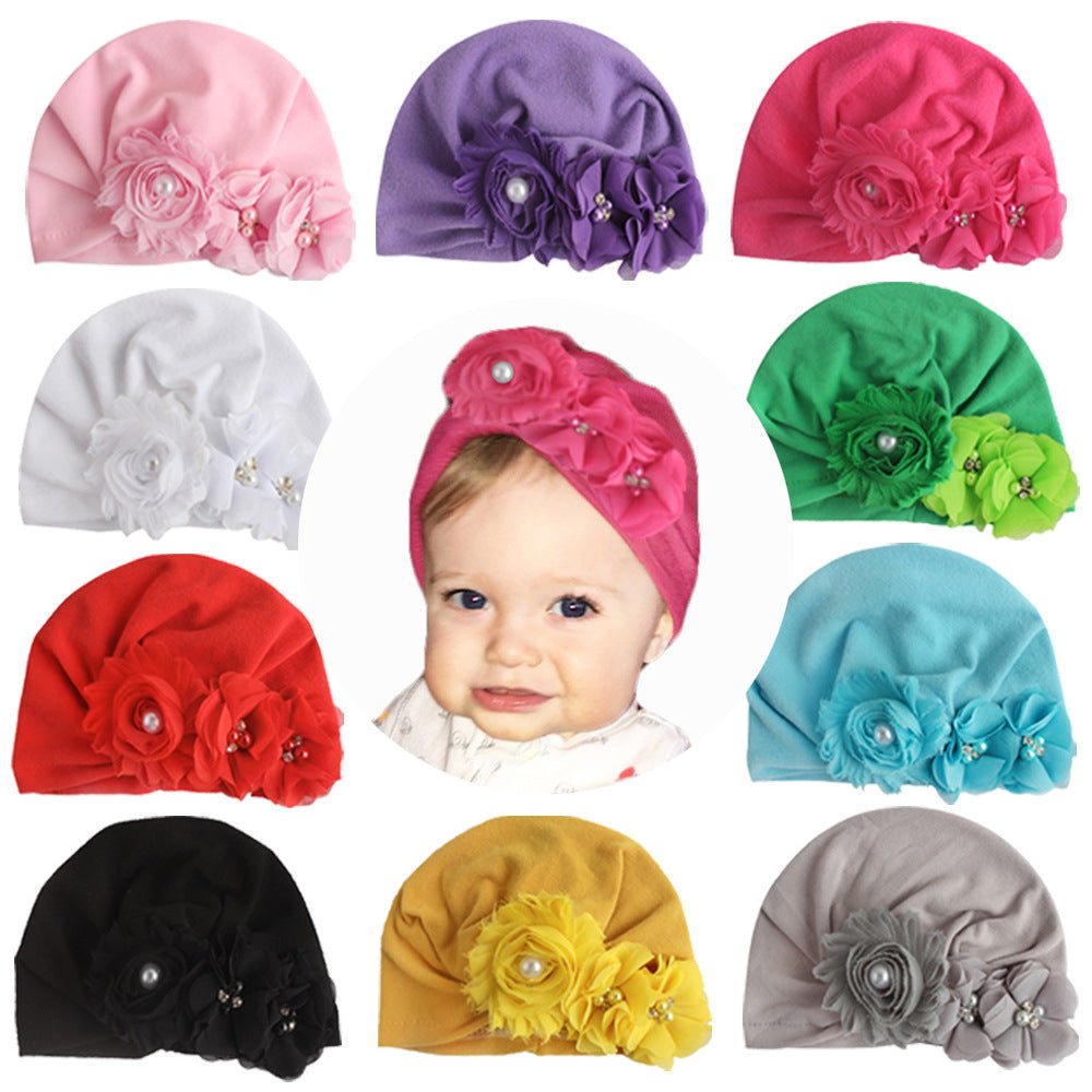 Baby Cotton Sun Flower Plus Four Flower Head Cap - Krosscanada