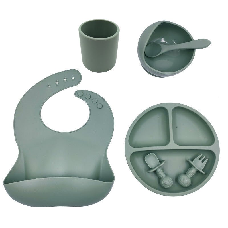 Baby Cutlery Set Silicone Bib Silicone Cup Spoon - Krosscanada