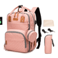 Baby Diaper Backback Large Capacity Mummy Nappy Bag Multifunctional Daypack with Pacifier Holder Changing Pad Stroller S - Krosscanada