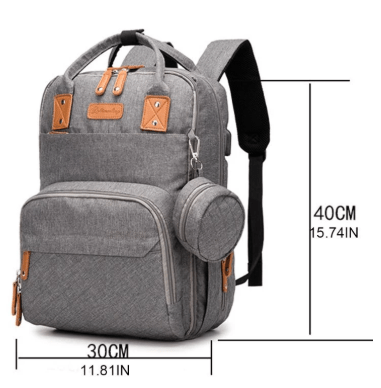 Baby Diaper Backback Large Capacity Mummy Nappy Bag Multifunctional Daypack with Pacifier Holder Changing Pad Stroller S - Krosscanada