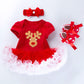 Baby Short Sleeve Cartoon Romper Mesh Dress - Krosscanada