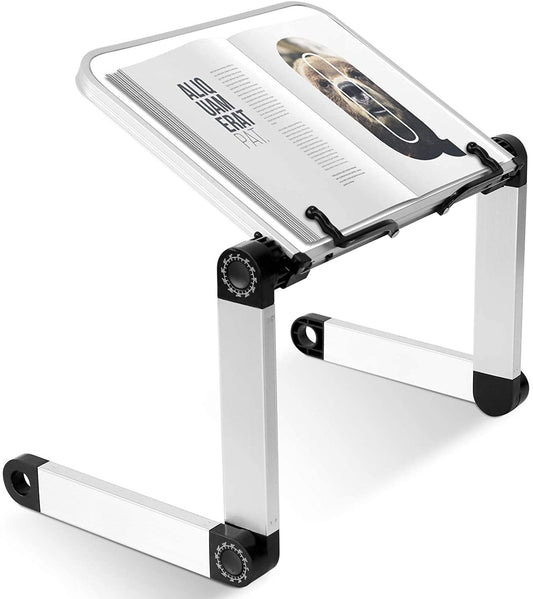 Book Stand, Book Holder Adjustable Height & Angle Ergonomic with Page Paper Clips for Reading Big Heavy Textbooks Music Books Tablet Cook Recipe Hands Free ,White,Amazon Banned - Krosscanada