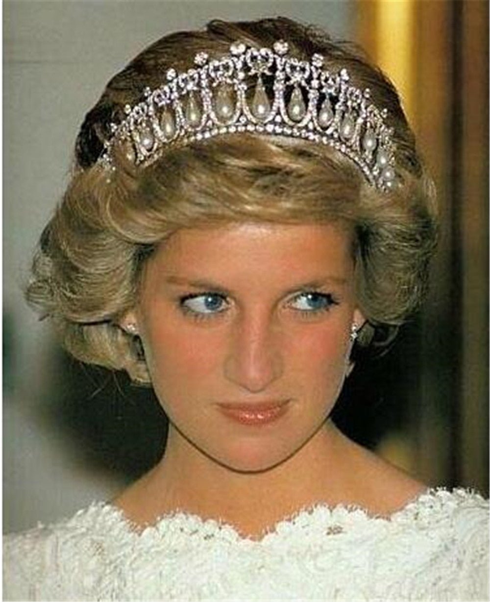 Bridal Crown Rhinestone Pearl Water Drop Hair Accessories Wedding Dress Ornaments - Krosscanada