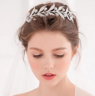 Bridal Crown Rhinestone Pearl Water Drop Hair Accessories Wedding Dress Ornaments - Krosscanada