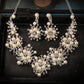Bridal jewelry, Korean pearl red jewelry three sets, Europe and the United States Wedding Necklace, wedding accessories wholesale - Krosscanada