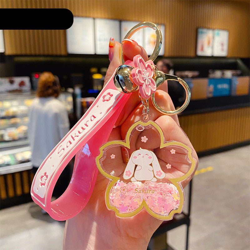 Cartoon Acrylic Oiled Dream Sakura Bunny Keychain - Krosscanada