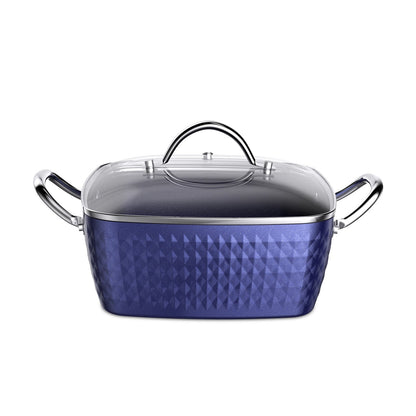 Casserole Dish, Square Induction Saucepan with Lid, 24cm/ 4L Stock Pots Non Stick Saucepan, Aluminum Ceramic Coating Cooking Pot - PFOA Free, Suitable for All Hobs Types Amazon Banned - Krosscanada